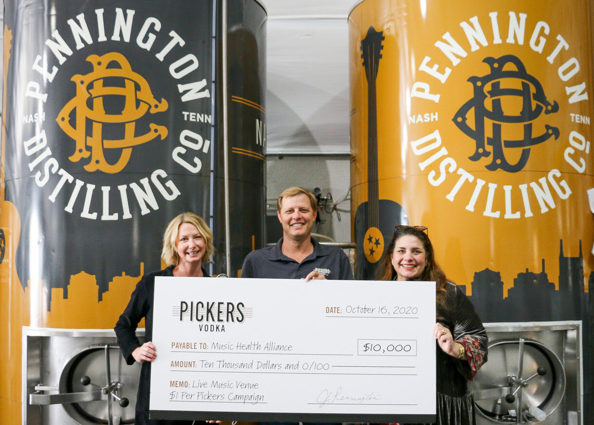 Pickers Vodka Donates $10,000 to Music Health Alliance
